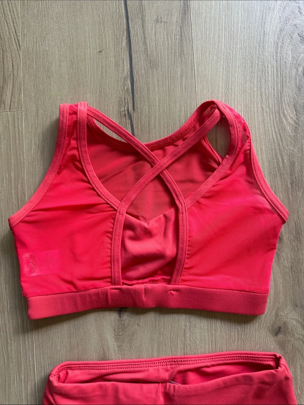 Girls' Bright Red Dance Crop Top and Bike Shorts Set